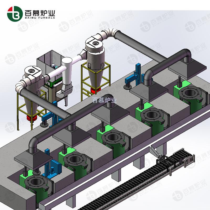 倾倒式天然气熔铝炉铸锭机流水线