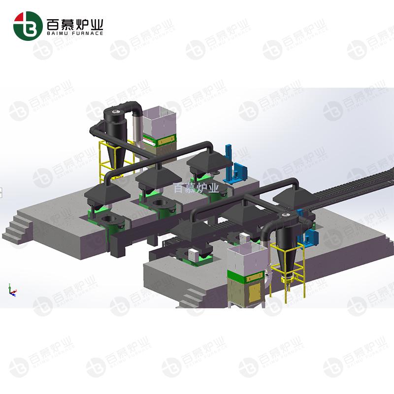 倾倒式生物质熔铝炉铸锭流水线